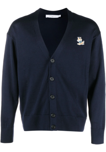 MAISON KITSUNE dressed fox patch relaxed cardigan navy MAISON KITSUNE dressed fox patch relaxed cardigan navy