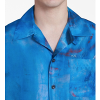 BOWLING SHIRT WITH BUCHI BLU PRINT