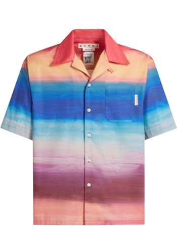 MARNI s/s shirt multicolor painterly-print cotton shirt MARNI s/s shirt multicolor painterly-print cotton shirt