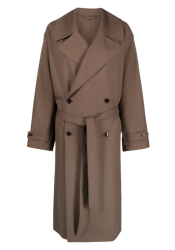LEMAIRE double-breasted overcoat olive brown LEMAIRE double-breasted overcoat olive brown