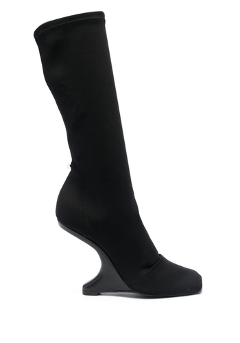 RICK OWENS LILIES cantilever 11 mid calf boot black neo