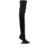 CANTILEVER 11 THIGH KNEE BOOT - BLACK NEO