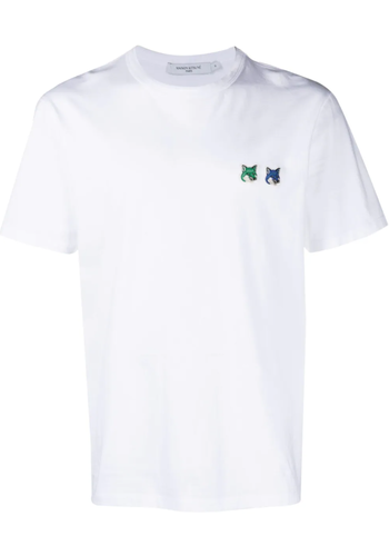 MAISON KITSUNE double monochrome fox head patch white MAISON KITSUNE double monochrome fox head patch white