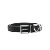 WIRE Y HEART BELT 25 MM BLACK/SILVER