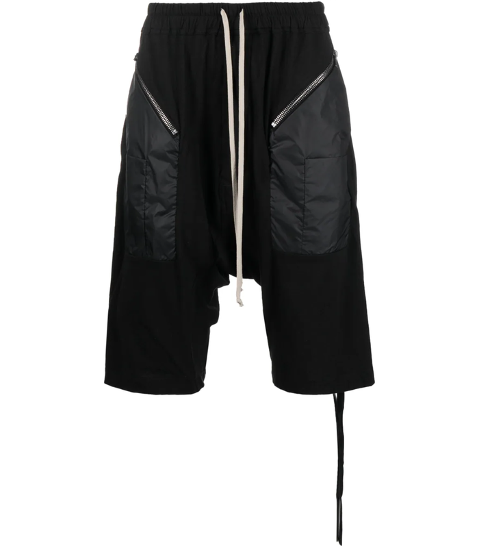 RICK OWENS DRKSHDW PANTALONI STROBE CARGO PODS BLACK - MEGUSTA