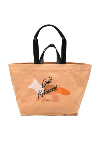 MAISON KITSUNE cafe double carry tote iced cofee bag MAISON KITSUNE cafe double carry tote iced cofee bag