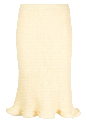 JIL SANDER ruffled cotton-gaufré midi skirt JIL SANDER ruffled cotton-gaufré midi skirt