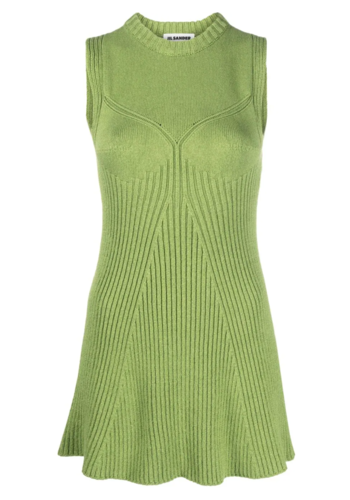 JIL SANDER a-line top moss green