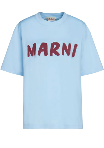 MARNI logo box t-shirt baby blue