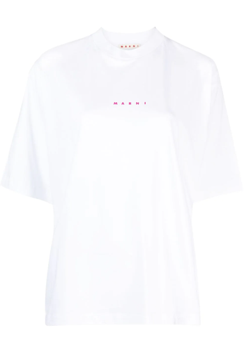 MARNI crewneck box t-shirt lily white