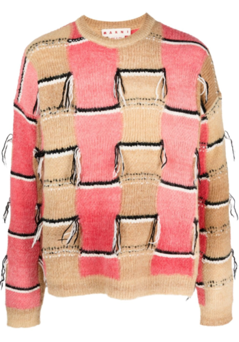 MARNI roundneck fringed multicolor