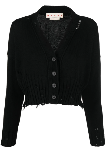 MARNI v-neck cardigan black