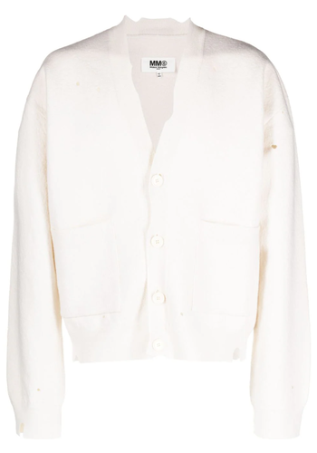 MM6 MAISON MARGIELA cardigan semi collar off white