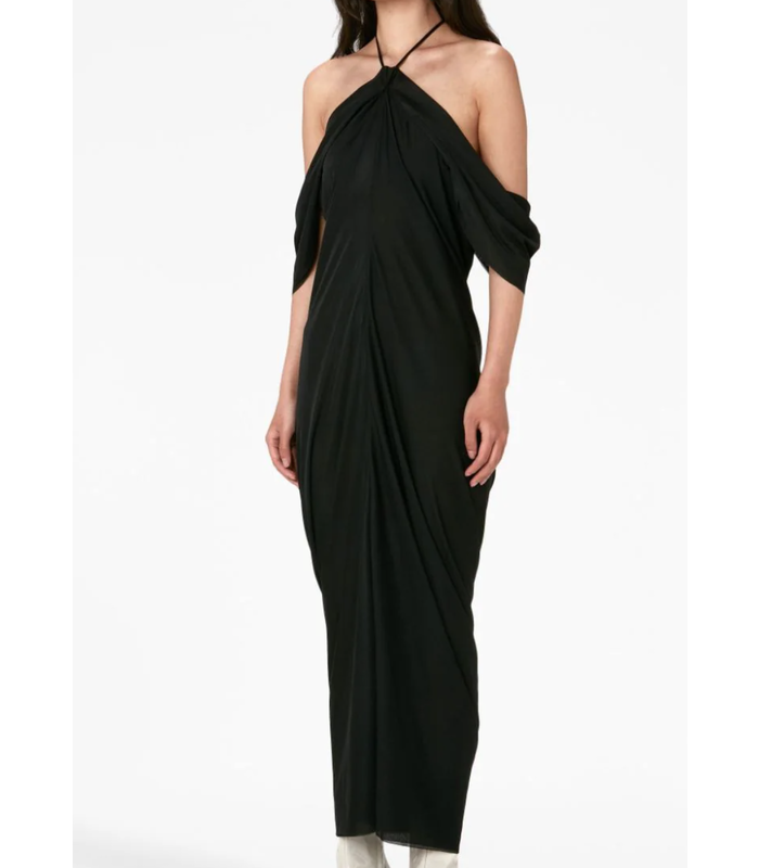 LONG COLD SHOULDER DRESS BLACK