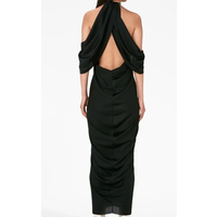 LONG COLD SHOULDER DRESS BLACK