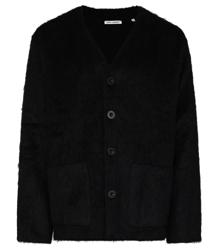 CARDIGAN BLACK MOHAIR