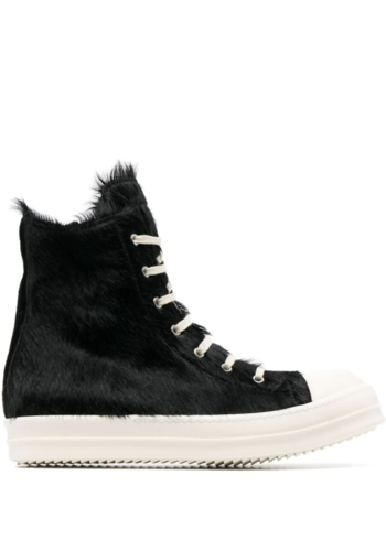 RICK OWENS fur sneakers black/milk/milk RICK OWENS fur sneakers black/milk/milk