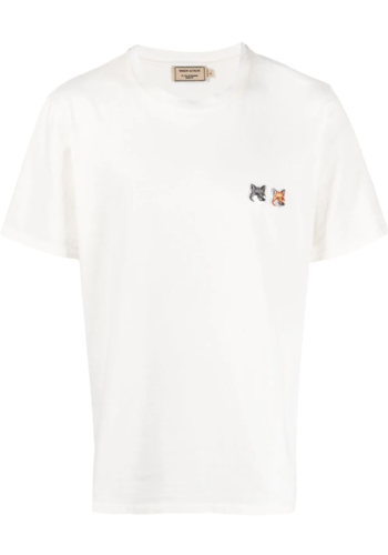 MAISON KITSUNE double fox head patch classic t-shirt latte MAISON KITSUNE double fox head patch classic t-shirt latte