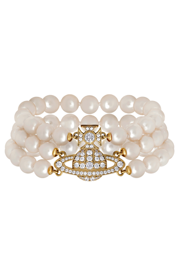 VIVIENNE WESTWOOD graziella three row pearl gold bracelet VIVIENNE WESTWOOD graziella three row pearl gold bracelet