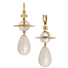 VIVIENNE WESTWOOD VIVIENNE WESTWOOD GIANT PEARL DROP EARRINGS GOLD/CREAM ROSE Pearl