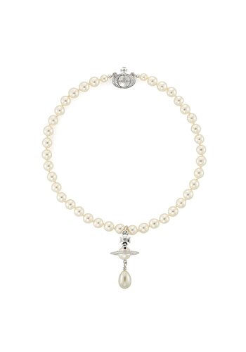 VIVIENNE WESTWOOD one row pearl drop choker platinum VIVIENNE WESTWOOD one row pearl drop choker platinum