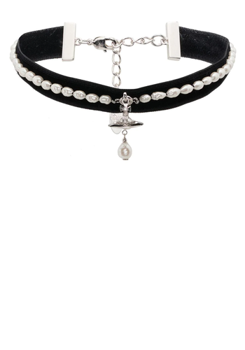 VIVIENNE WESTWOOD aleksa choker platinum black velvet VIVIENNE WESTWOOD aleksa choker platinum black velvet
