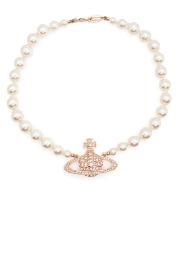 VIVIENNE WESTWOOD one row pearl bas relief pink gold VIVIENNE WESTWOOD one row pearl bas relief pink gold