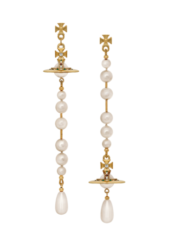 VIVIENNE WESTWOOD broken pearl earrings gold VIVIENNE WESTWOOD broken pearl earrings gold