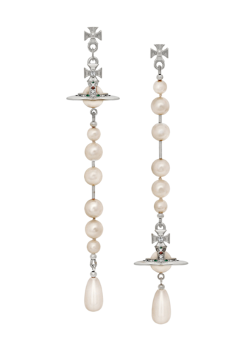 VIVIENNE WESTWOOD broken pearl earrings platinum VIVIENNE WESTWOOD broken pearl earrings platinum