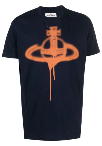 VIVIENNE WESTWOOD spray orb classic t-shirt navy VIVIENNE WESTWOOD spray orb classic t-shirt navy