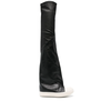 RICK OWENS LEATHER BOOTS - OBLIQUE THIGH HIGH SNEAKS