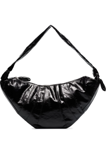 LEMAIRE large croissant bag coated cotton black LEMAIRE large croissant bag coated cotton black