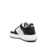 WAYNE LOW ORIGINAL SOLE BASKET LEATHER LOW TOP SNEAKER BLACK/WHITE