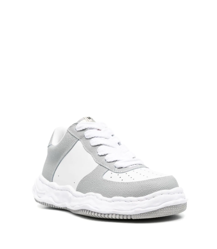 WAYNE LOW ORIGINAL SOLE BASKET LEATHER LOW TOP SNEAKER GREY/WHITE