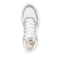 WAYNE LOW ORIGINAL SOLE BASKET LEATHER LOW TOP SNEAKER GREY/WHITE