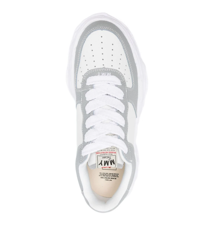 WAYNE LOW ORIGINAL SOLE BASKET LEATHER LOW TOP SNEAKER GREY/WHITE