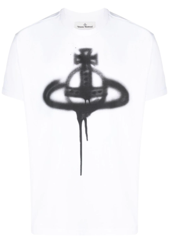 VIVIENNE WESTWOOD spray orb classic t-shirt white VIVIENNE WESTWOOD spray orb classic t-shirt white