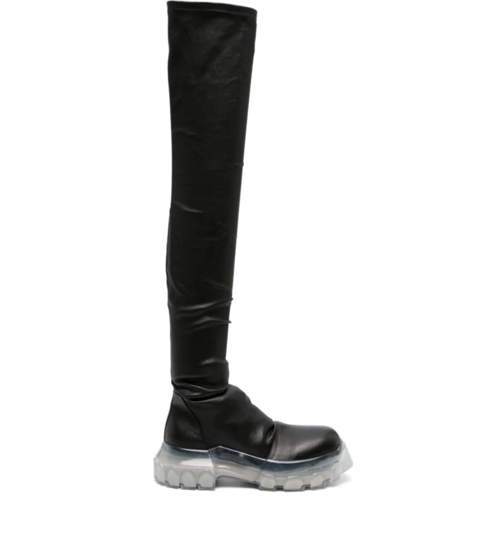 LEATHER BOOTS BOZO KNEE HIGH STOCKING TRACTOR