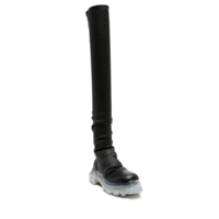 LEATHER BOOTS BOZO KNEE HIGH STOCKING TRACTOR