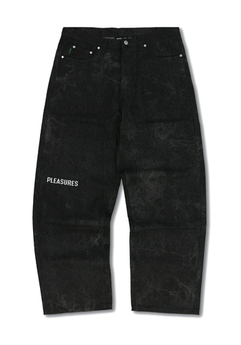 PLEASURES black formula baggy denim black