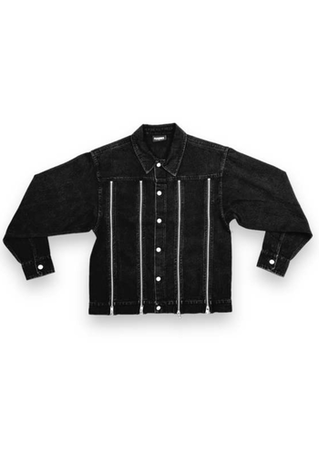 PLEASURES black mileage denim trucker jacket black