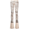 JEAN-PAUL GAULTIER JEAN-PAUL GAULTIER - FLARE LEGGINGS LOW WAIST PRINTED  "STRIPED WASHED MARINIERE" ECRU