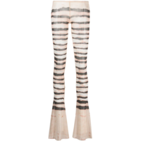 JEAN-PAUL GAULTIER - FLARE LEGGINGS LOW WAIST PRINTED  "STRIPED WASHED MARINIERE" ECRU