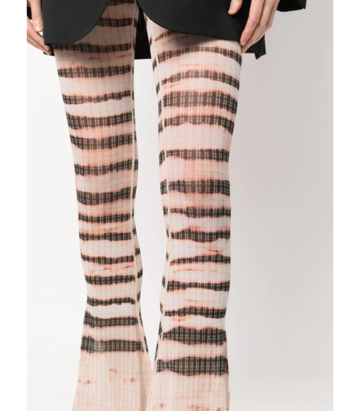 JEAN-PAUL GAULTIER - FLARE LEGGINGS LOW WAIST PRINTED  "STRIPED WASHED MARINIERE" ECRU