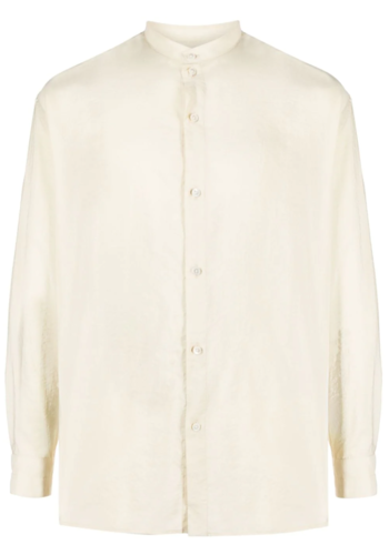 LEMAIRE stand collar twisted shirt ecru white