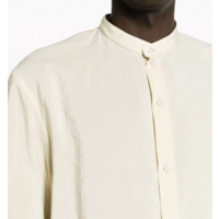 STAND COLLAR TWISTED SHIRT ECRU WHITE