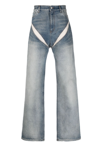Y/PROJECT cut out jeans rinse blue