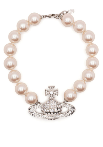 VIVIENNE WESTWOOD neysa necklace platinum creamrose pearl VIVIENNE WESTWOOD neysa necklace platinum creamrose pearl