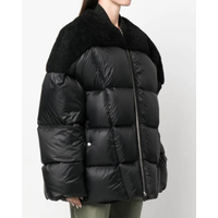 woven and shearling real fur down jacket