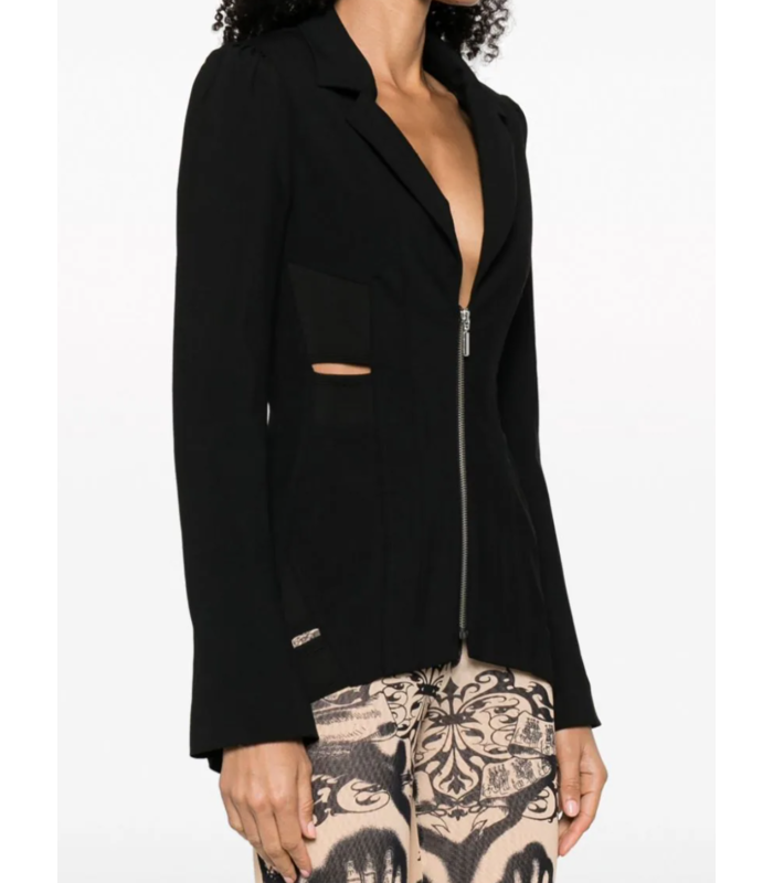 SUIT JACKET WITH JPG X KNWLS EMBROIDERED DETAIL BLACK